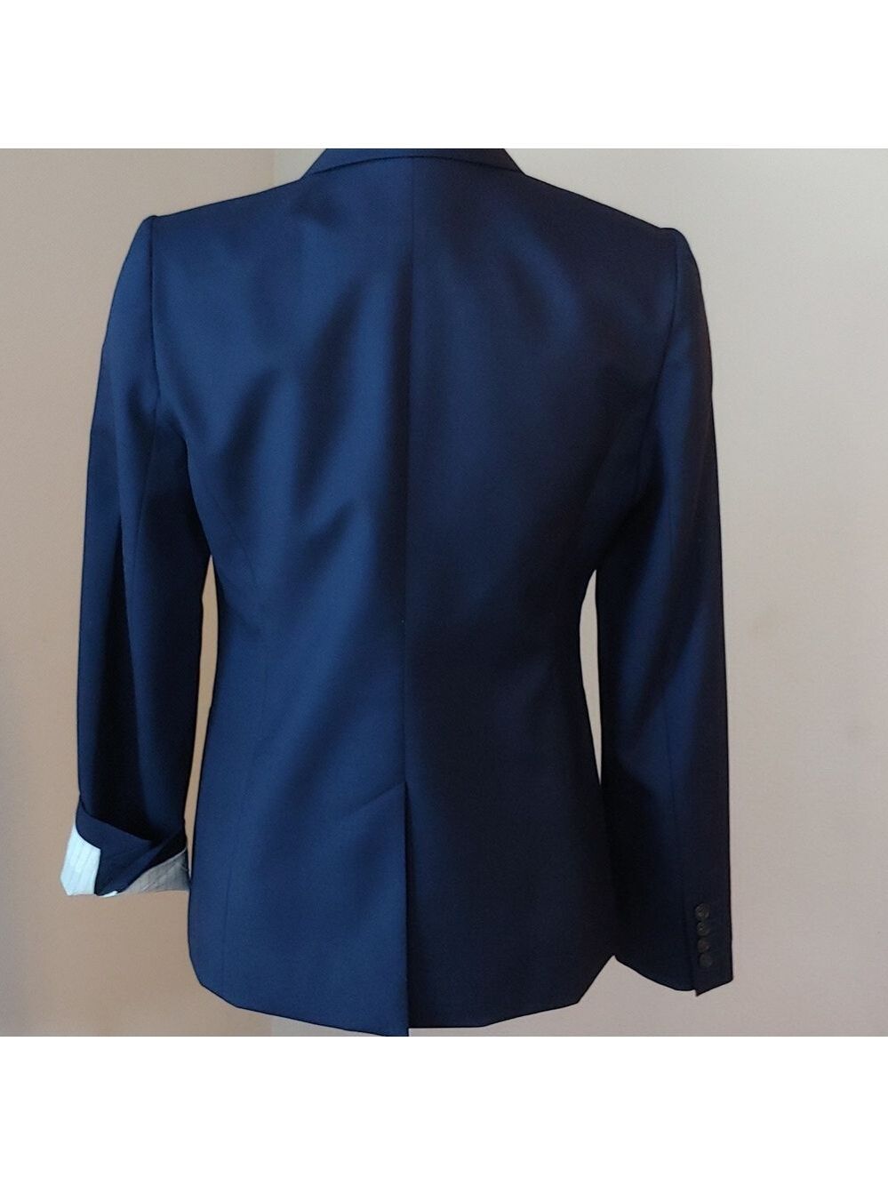 J. Crew Fine Wool Super 120s Button Blazer Coat in Navy Blue Women's size 8 - Picture 15 of 16